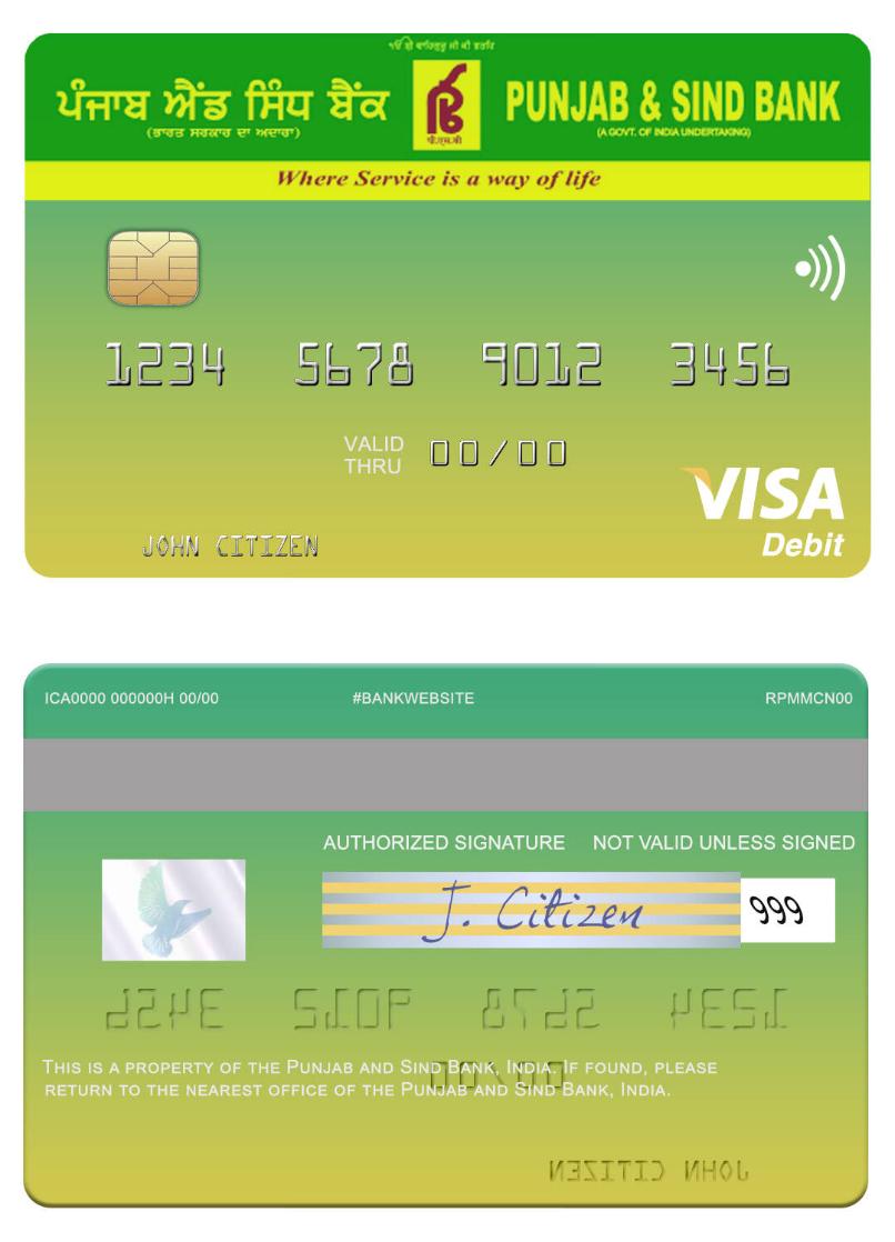 India Punjab and Sind Bank visa debit card